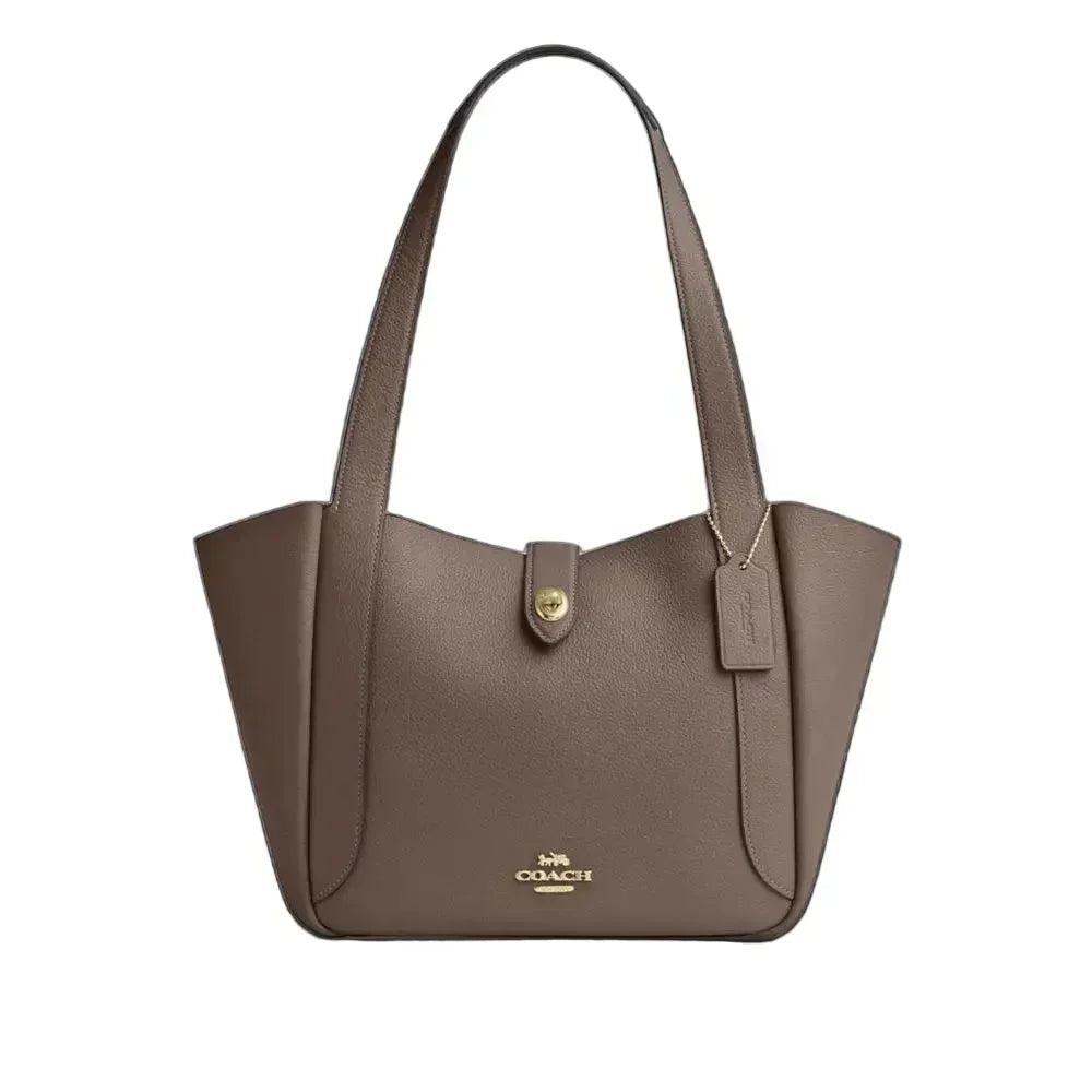 The Hadley Turnlock Tote Bag - Gold/Dark Stone