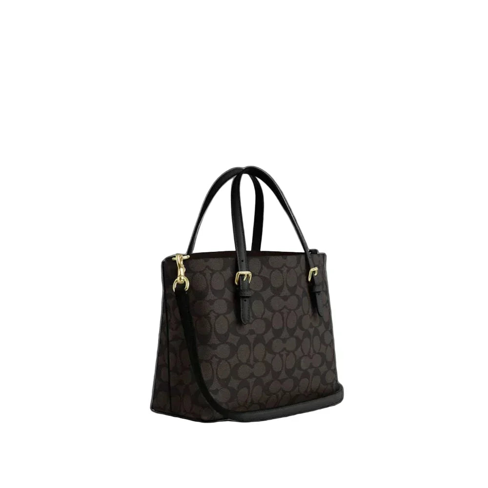 The Mollie Tote Bag 25 In Signature Canvas -  Walnut/Black